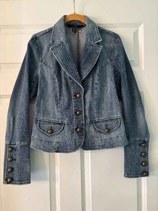 INC International Concepts Jackets & Blazers - INC International Concepts Denim Jacket Brass Button Stretch Jean Jacket Size M